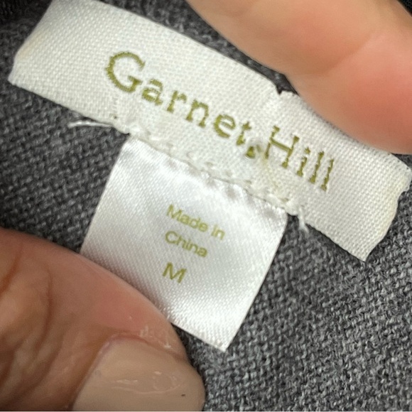 Garnet Hill Gray V-Neck Sweater - Picture 3 of 5